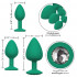 Набір анальних пробок Cheeky Gems 3 розміру, зелені (203866) – фото 2