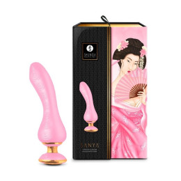 Вибратор Shunga Sanya с ручкой на подсветке, нежно розовый, 18.5 см х 3.8 см