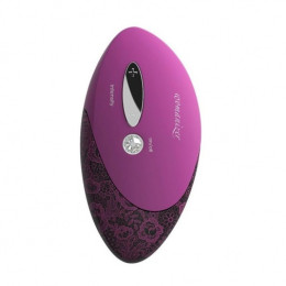 Кліторальний стимулятор Womanizer Pro W500 Magenta з принтом мережива, фіолетовий
