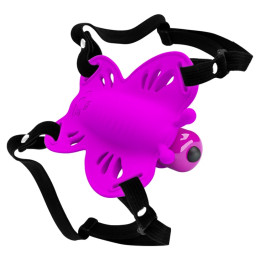 Клиторальный массажер бабочка Pretty Love Sloane на ремешках, фиолетовый, 8.6 см х 6.7 см