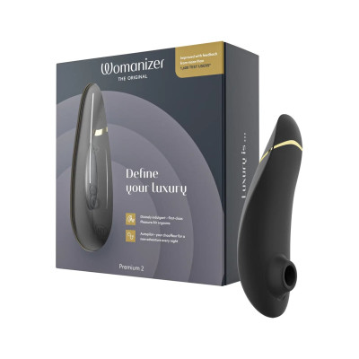 Womanizer Premium 2 безконтактний кліторальний стимулятор( Вуманайзер Преміум 2), чорний (43949) – фото 1