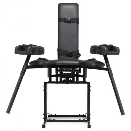Бондажный стул Master Series Leg Spreader Obedience Chair с фиксаторами, черный