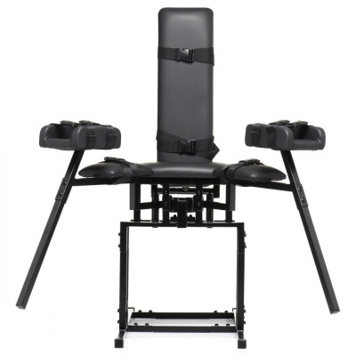Бондажний стілець Master Series Leg Spreader Obedience Chair з фіксаторами, чорний (216552) – фото 1