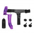 Двойной страпон с вибрацией фиолетовый - Ultra Passionate Harness Dual Vibration Purple (36904) – фото 5