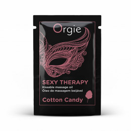 Пробник съедобного массажного масло с мини-каталогом Sexy Therapy, Cotton Candy 2 мл Orgie – фото