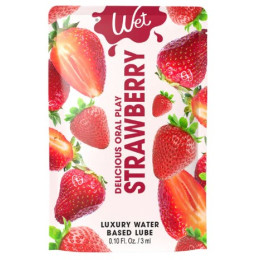 Сашет Wet Strawberry 3мл, оральний лубрикант зі смаком полуниці – фото