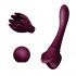 Вибратор двухсторонний универсальный Zalo Bess с насадками, фиолетовый (41723) – фото 5