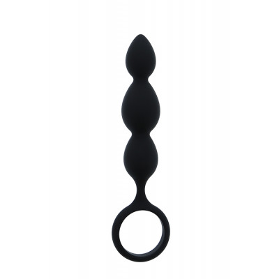Анальная елочка с колечком, черная (37966) – фото 1