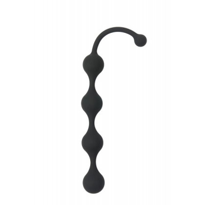 Анальная цепочка силиконовая с шариками, черная (37964) – фото 1