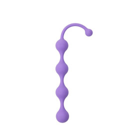 Анальная цепочка силиконовая с шариками, фиолетовая