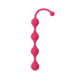 Анальная цепочка силиконовая с шариками, розовая