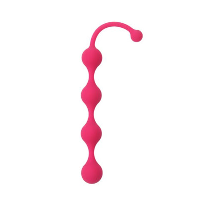 Анальний ланцюжок силіконова з кульками, рожева (37965) – фото 1