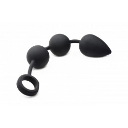 Анальные шарики Tom of Finland утяжелённые, черные – фото