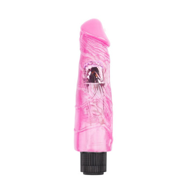 Вібратор-фалоімітатор Hi-Rubber 23.5 см без вібрації, рожевий (31984) – фото 1