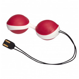 Вагинальные шарики Vibratissimo DuoBalls с вибрацией, красные – фото