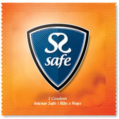 Презервативи Safe Intense Safe Condoms ребристі, 1 шт (37849) – фото 1