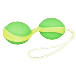 Вагинальные шарики Amor Gym Balls, зеленый/желтый – фото