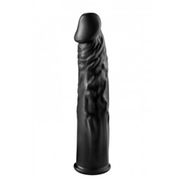 Насадка на пенис удлиняющая 19 см, черная – фото