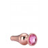 Анальная пробка конической формы Dream Toys с розовым стразом, золотая, M (41982) – фото 2