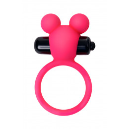 Эрекционное виброкольцо  в виде мишки, розовое – фото