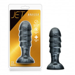 Анальная пробка Jet Black Carbon Metallic большая, серая, 19 см х 5.7 см