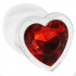 Стеклянная анальная пробка со стоппером в форме сердца с красным стразом, L (41454) – фото 6