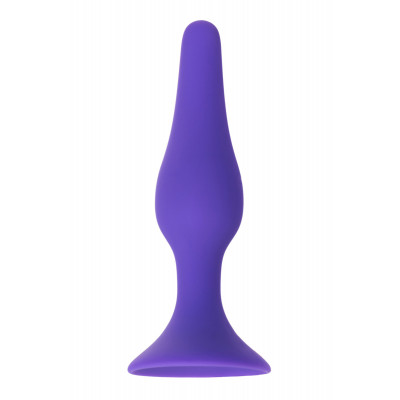 Анальна пробка на присоску з силікону, фіолетова, 10.2 см (41613) – фото 1