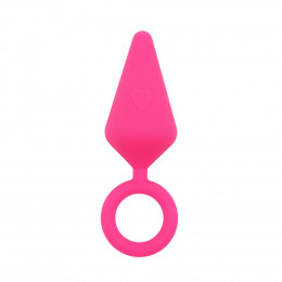 Анальная пробка Candy Plug с кольцом, розовая, S
