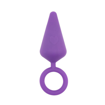Анальная пробка с кольцом, силиконовая, фиолетовая (41621) – фото 1