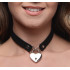 Чокер з сріблястим замком у формі серця, 2 ремінця і 2 ключа в комплекті, чорного кольору (41484) – фото 2