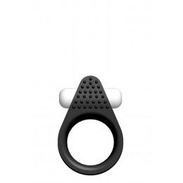 Эрекционное кольцо Dream Toys с рельефным выступом, черный – фото