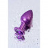 Анальная пробка со стразом, фиолетового цвета, размер М, 8.2 см х 3.4 см (43002) – фото 3