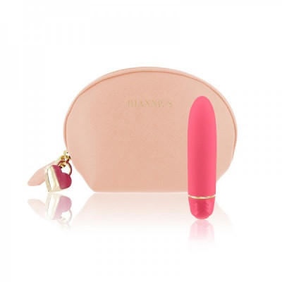 Вибропуля с косметичкой для хранения Rianne S Classique Vibe розовая, 12 см х 2 см (43089) – фото 1
