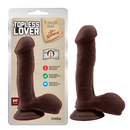 Фаллоимитатор на присоске Topless Lover реалистичный,  коричневый, 19.2 см х 3.5 см – фото