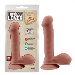 Фаллоимитатор на присоске Topless Lover реалистичный, бежевый, 19.2 см х 3.5 см – фото