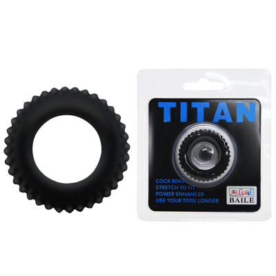Эрекционное кольцо TITAN Cock из силикона, черное (44040) – фото 1