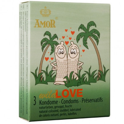Презервативы с пупырышками Amor Wild Love из латекса, 3 шт (44100) – фото 1