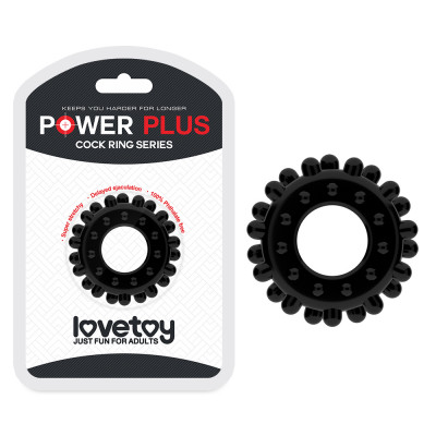 Эрекционное кольцо  Power Plus Cockring 2 черное, 1.6 см - 4.5 см (44038) – фото 1