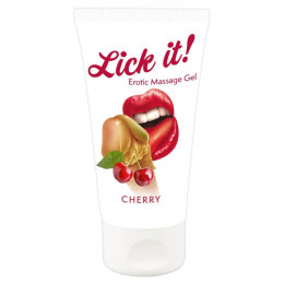Массажный гель-лубрикант Lick It! Cherry со вкусом вишни, 50 мл