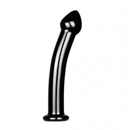 Фаллоимитатор нереалистичный Lovetoy стеклянный, черный, 17.7 см х 3 см
