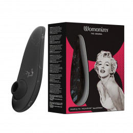 Бесконтактный стимулятор клитора Womanizer Marilyn Monroe Special Edition, черный мрамор – фото