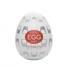 Мастурбатор хай-тек Tenga Egg New Standard Boxy білий, 4.9 × 4.9 × 6.09 см – фото