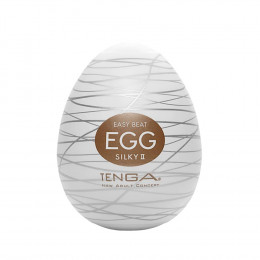 Мастурбатор хай-тек TENGA Egg  New Standard Silky II белый, 4.9 × 4.9 × 6.09 см