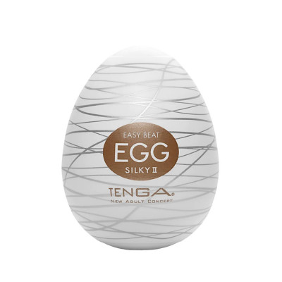 Мастурбатор хай-тек Tenga Egg New Standard Silky II білий, 4.9 × 4.9 × 6.09 см (205091) – фото 1
