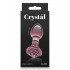 Анальная пробка из стекла, 3.9 см х 8.9 см, Crystal Rose с ограничителем в форме розы, розовая (203659) – фото 4
