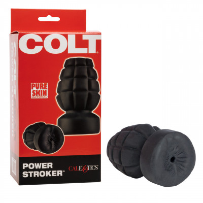 Мастурбатор в форме гранаты COLT Power Stroker черного цвета, 11.5 см x 6.25 см (203845) – фото 1