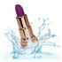 Вібратор у вигляді помади Bad Bitch Lipstick Vibrator, золотистий корпус з фіолетовою помадою, 7.5 х 1.25 см (203852) – фото 3