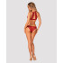 Комплект сексуального белья Obsessive Ivetta, кружевной, красный, размер S/M (54335) – фото 4