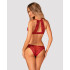 Комплект сексуальної білизни Obsessive Ivetta, мереживний, червоний, розмір S / M (54335) – фото 8
