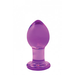 Скляна пробка, 3.8 см х 7.8 см, NS Novelties Crystal Glass розмір М, фіолетова – фото